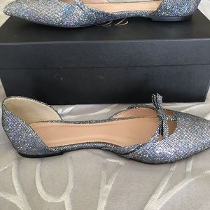 J Crew Sloan D’Orsay Glitter Flat Sz 8